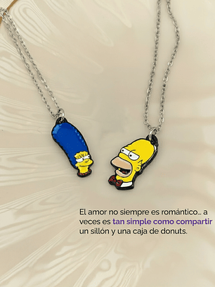 Collares Marge y Homero Simpson para parejas y amigos