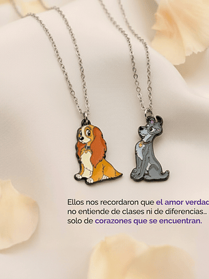 Collares dama y el vagabundo para parejas y amigos