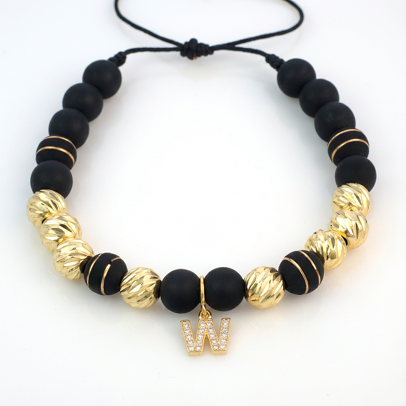 Pulseras de neopreno para parejas con letras personalizables en circón  5