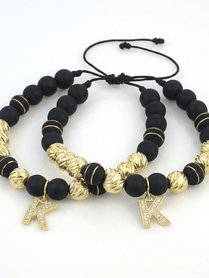 Pulseras de neopreno para parejas con letras personalizables en circón 