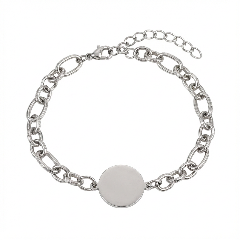 Pulseras parejas con grabado laser en acero inoxidable inicial o frase  2