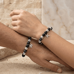 Pulseras de neopreno para parejas con letras personalizables en circón 