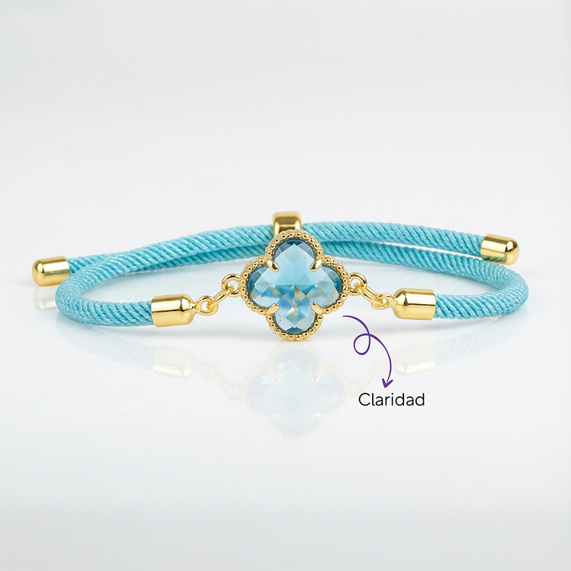 Pulseras perzonalizadas para pareja forma de trebol / Aura 8