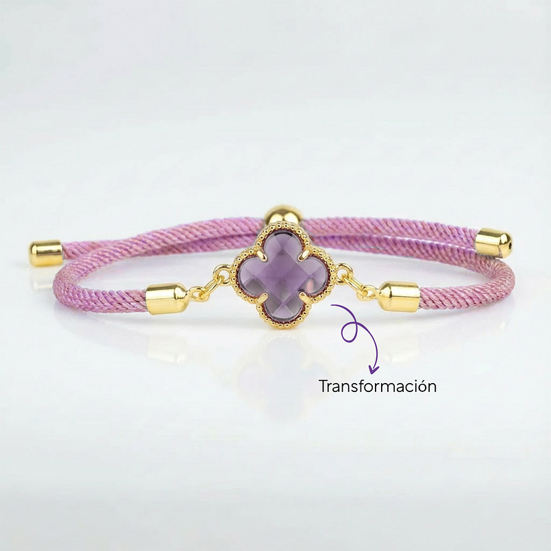 Pulseras perzonalizadas para pareja forma de trebol / Aura 12