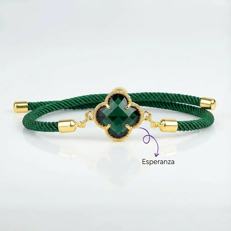 Pulseras perzonalizadas para pareja forma de trebol / Aura 6