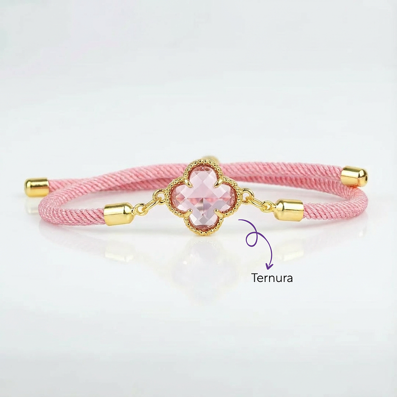 Pulseras perzonalizadas para pareja forma de trebol / Aura 14