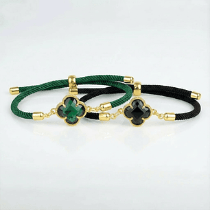 Pulseras perzonalizadas para pareja forma de trebol / Aura