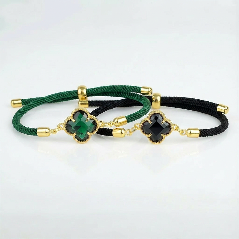 Pulseras perzonalizadas para pareja forma de trebol / Aura 1