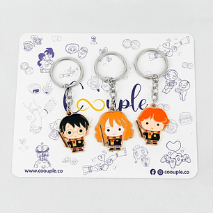 Llaveros para amigos BFF de Hermione, Ron y Harry Potter 