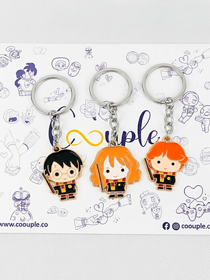 Llaveros para amigos BFF de Hermione, Ron y Harry Potter 