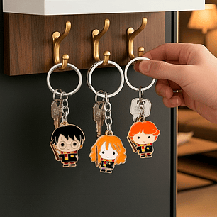 Llaveros para amigos BFF de Hermione, Ron y Harry Potter 