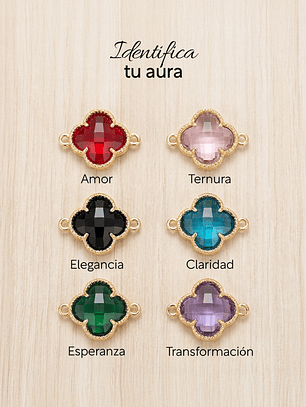 Pulseras perzonalizadas para pareja forma de trebol / Aura