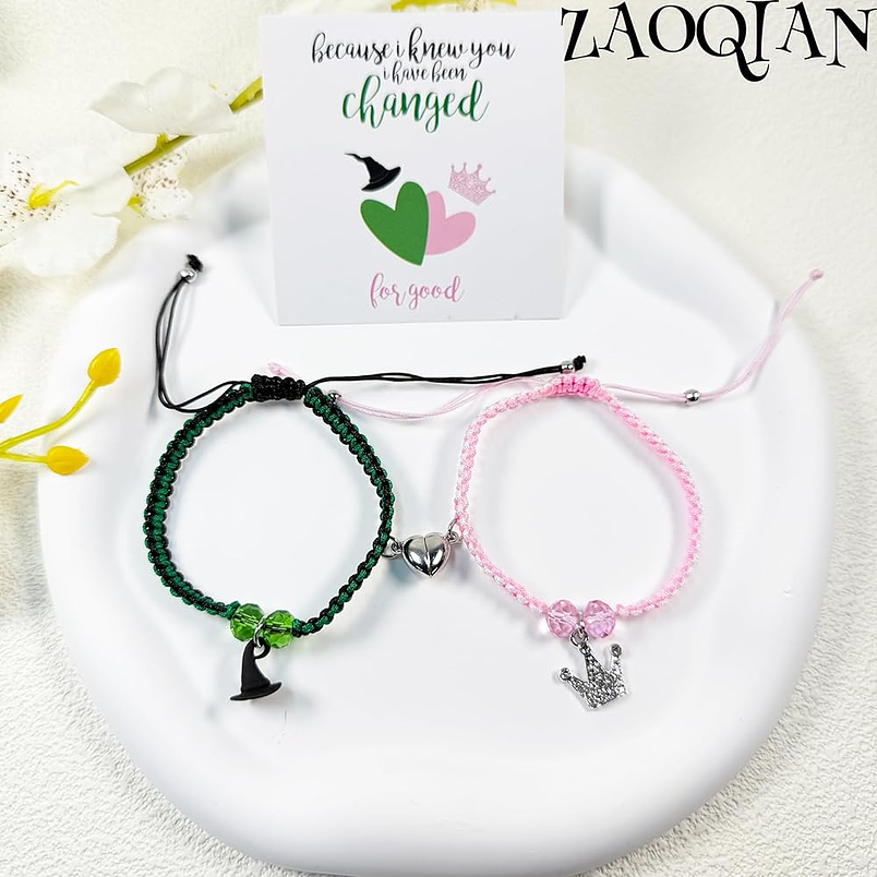 Pulseras Zaoqian Elphaba con dijes de corona de diamantes de imitación y sombrero de bruja 1