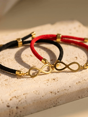Pulseras parejas con dije de infinito en acero 