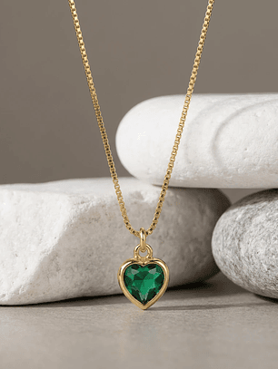 Collar Corazón de Cristal Facetado personalizable Acero Inoxidable