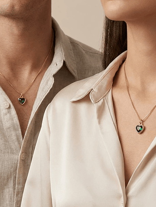 Collar Corazón de Cristal Facetado personalizable Acero Inoxidable