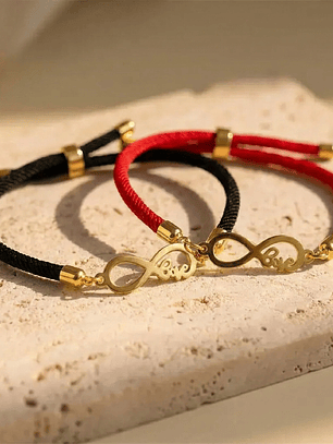 Pulseras parejas con dije de infinito en acero | Vínculo