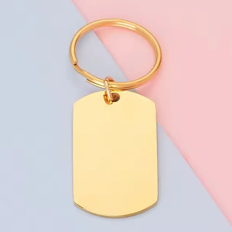 Llavero personalizado de barra de tira de acero inoxidable co grabado 2