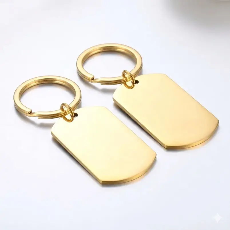 Llavero personalizado de barra de tira de acero inoxidable co grabado 3