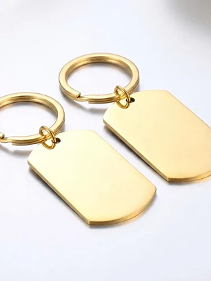 Llavero personalizado de barra de tira de acero inoxidable co grabado