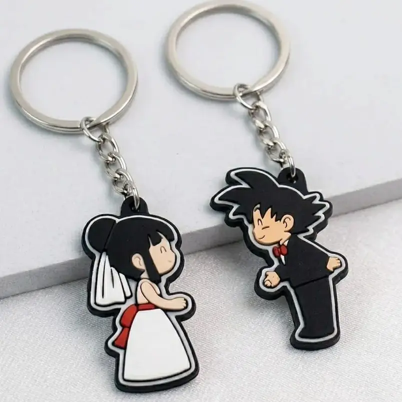 Llaveros para parejas de Goku y Milk casados 1