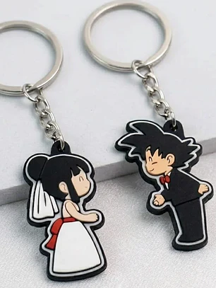 Llaveros para parejas de Goku y Milk casados
