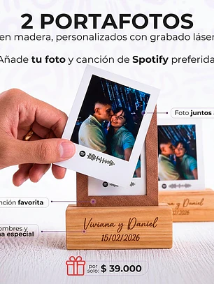 Portafotos personalizado con grabado láser