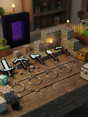  Llavero Minecraft Diamante 3D | Coouple