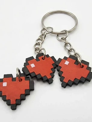 Llavero Corazón Minecraft 3D Pixel Art