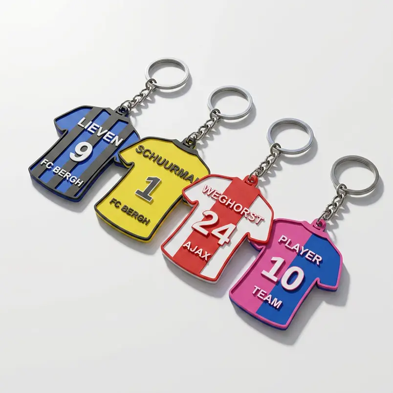 Llavero para parejas de Camiseta Personalizada 3D | Nombre Dorsal Equipo 1