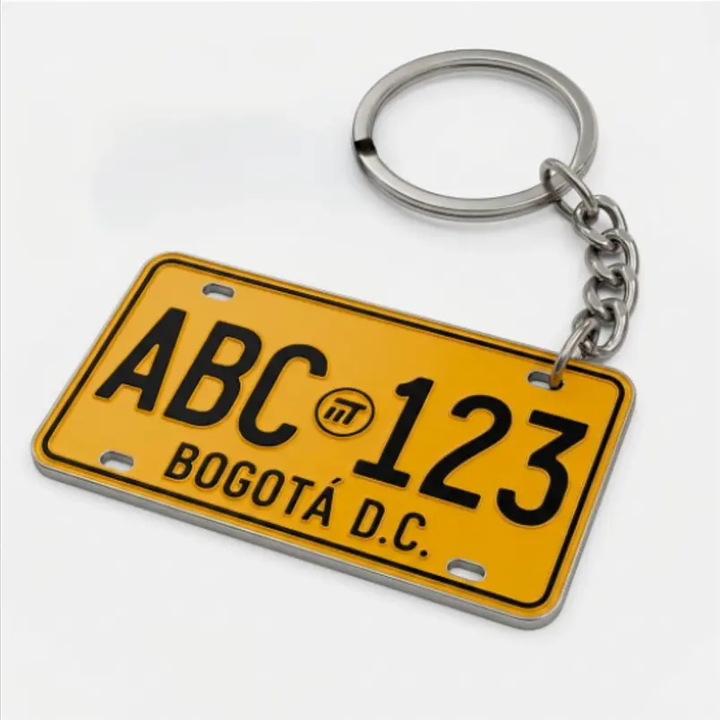 Llavero Placa Colombiana Personalizada 3D | Tu Placa Real 1