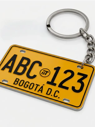 Llavero Placa Colombiana Personalizada 3D | Tu Placa Real