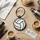 Llaveros de Balón de Voleibol 3D Clásico | Blanco y Negro Minimalista - Miniatura 2