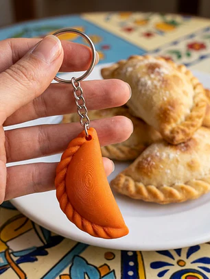  Llavero Empanada Colombiana 3D Regalo Gastronómico PLA