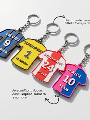 Llavero para parejas de Camiseta Personalizada 3D | Nombre Dorsal Equipo