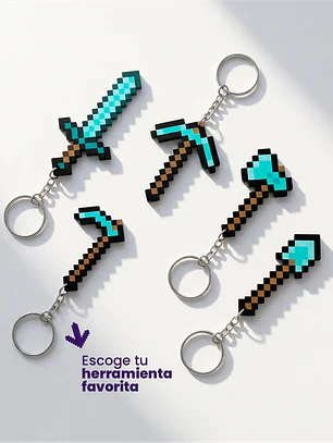  Llaveros para parejas Minecraft Diamante 3D