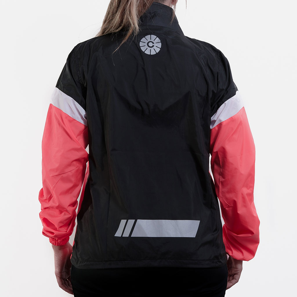 Cortaviento mujer Copenhague - Fucsia, negro 2