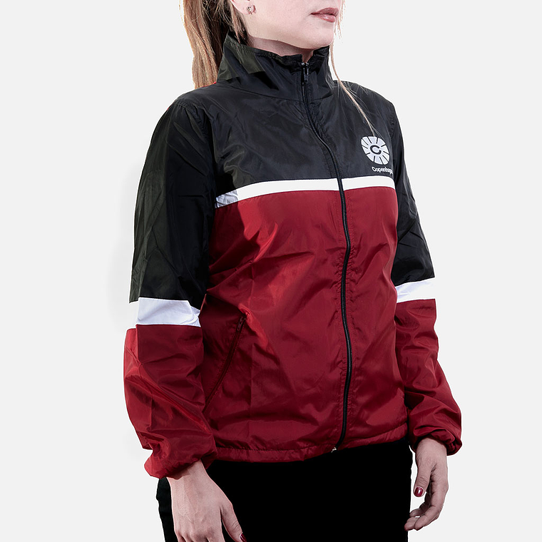 Cortaviento mujer Copenhague - Rojo, negro 2