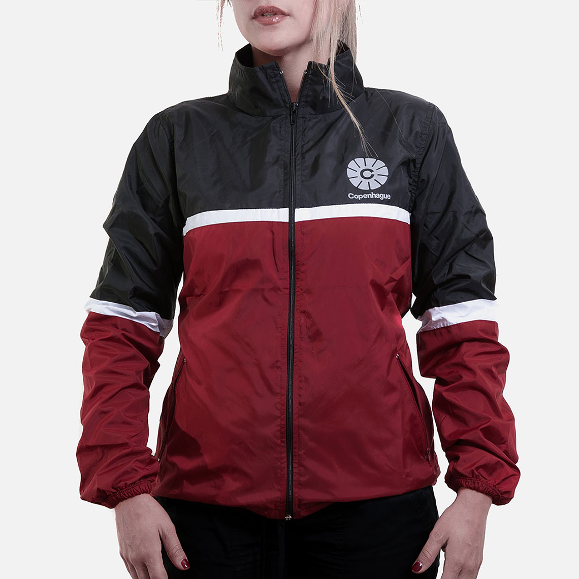 Cortaviento mujer Copenhague - Rojo, negro 1