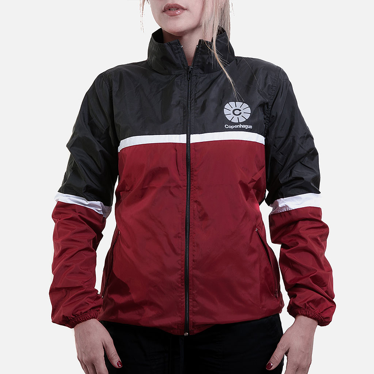 Cortaviento mujer Copenhague - Rojo, negro 1