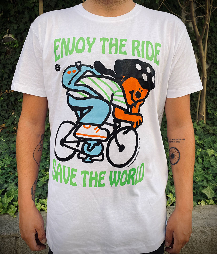 Polera urbana Enjoy the ride por Álvaro Ardiles - Blanca 2