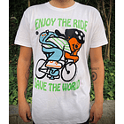 Polera urbana Enjoy the ride por Álvaro Ardiles - Blanca 2