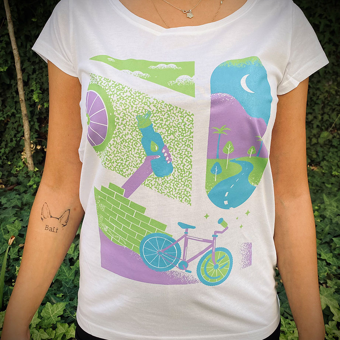 Polera urbana unisex Urban Soul por Sandrine Anne - Blanca 2