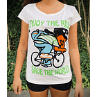 Polera urbana Enjoy the ride por Álvaro Ardiles - Blanca 3