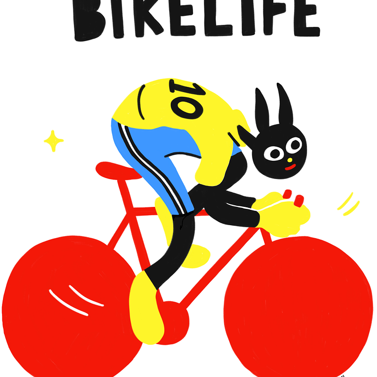 Ilustración enmarcada Bike Life por Cuantasconstanzas 1