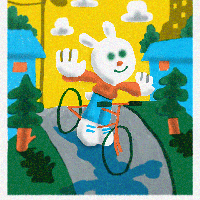 Ilustración enmarcada Flying Bike por Alvaro Ardiles 1