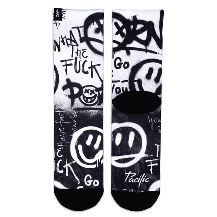 Medias estampadas Pacific - Acid blanco y negro 1