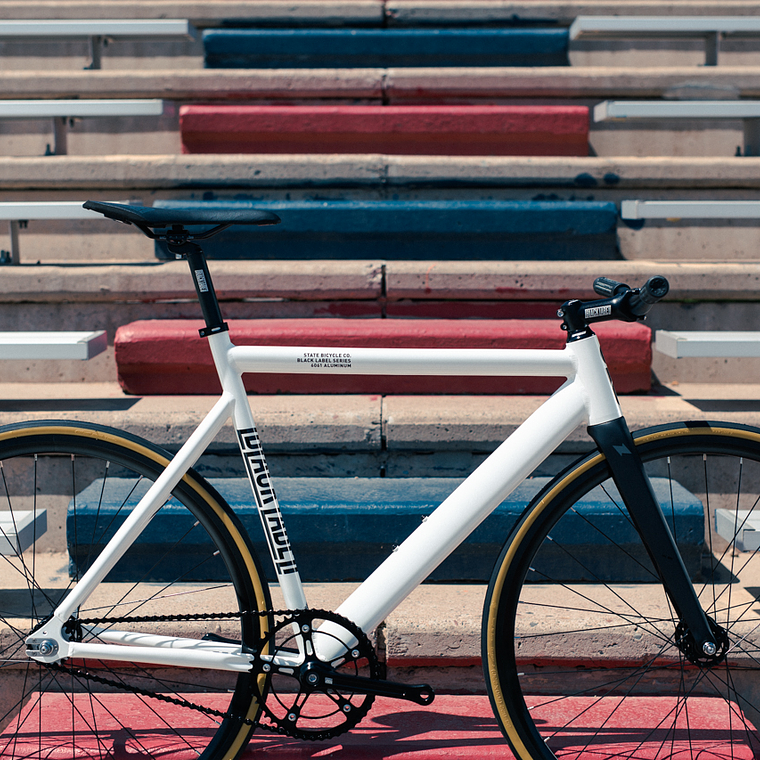 Bicicleta fixie 6061 Black Label Pearl White - 1 velocidad 6