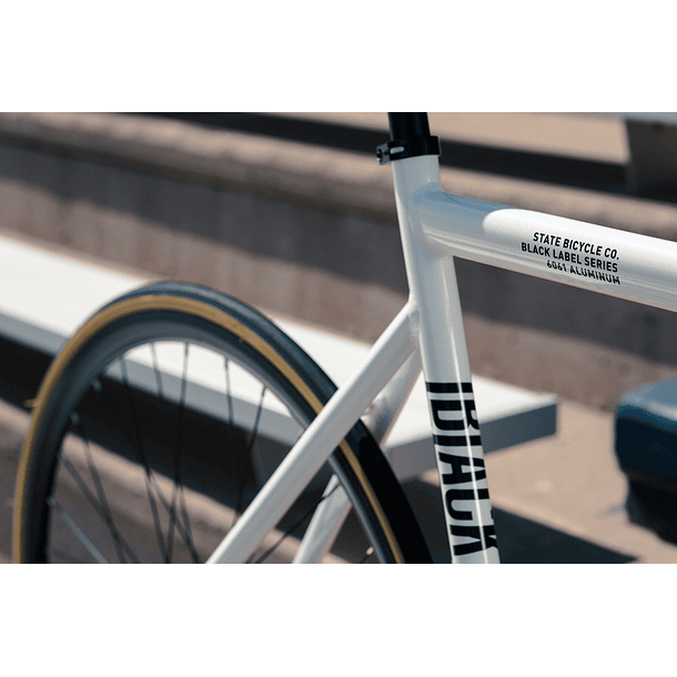 Bicicleta fixie 6061 Black Label Pearl White - 1 velocidad 10