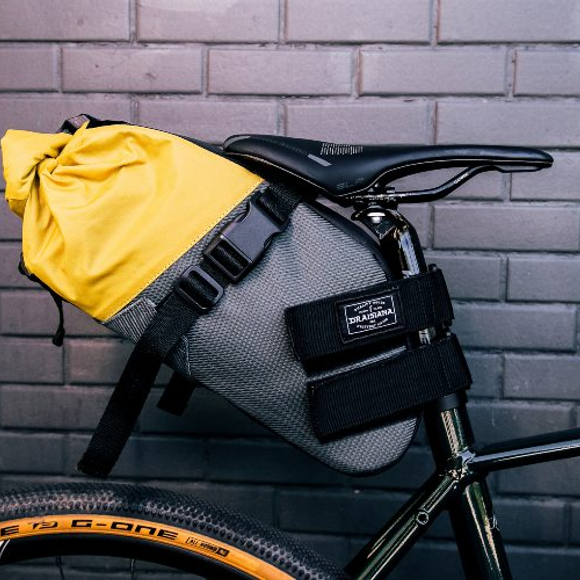 Bolso sillín impermeable Draisiana - Gris, amarillo - 8L 1